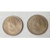 HONG KONG 1960 H . ONE 1 DOLLAR COINS . 2 COINS . UNCIRCULATED
